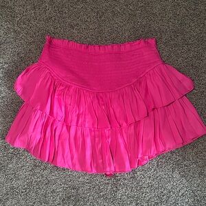 Mustard Seed Vibrant Pink Tiered Mini Skort